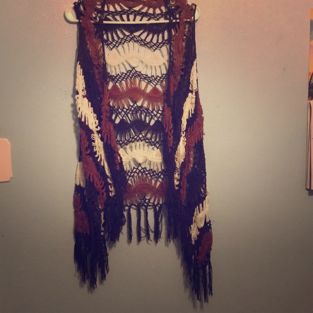 Cardigan brown white dark brown